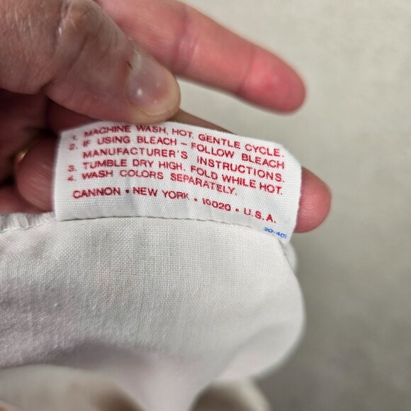 Vintage Cannon Monticello Floral Pillowcase Striped Pink White Cottagecore Lace - Picture 4 of 12